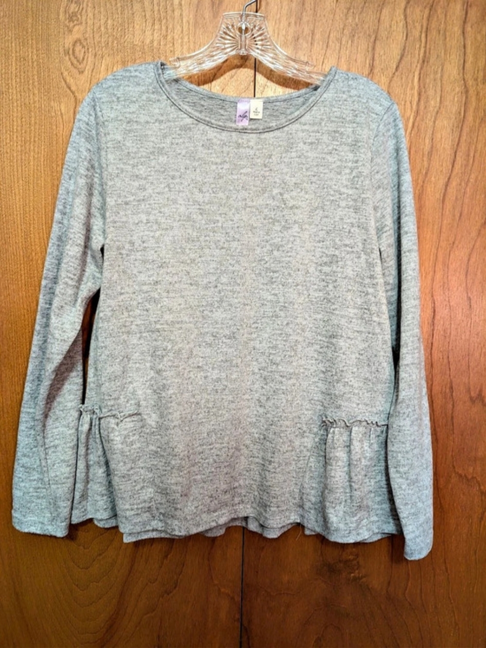 Alya Gray Long Sleeve Lightweight Sweater